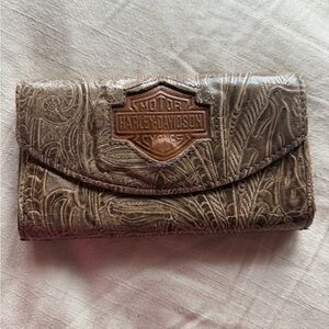 Vintage Harley-Davidson Embossed Leather Wallet